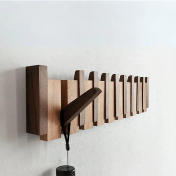 Wooden Wall-Mounted Coat Rack with Design