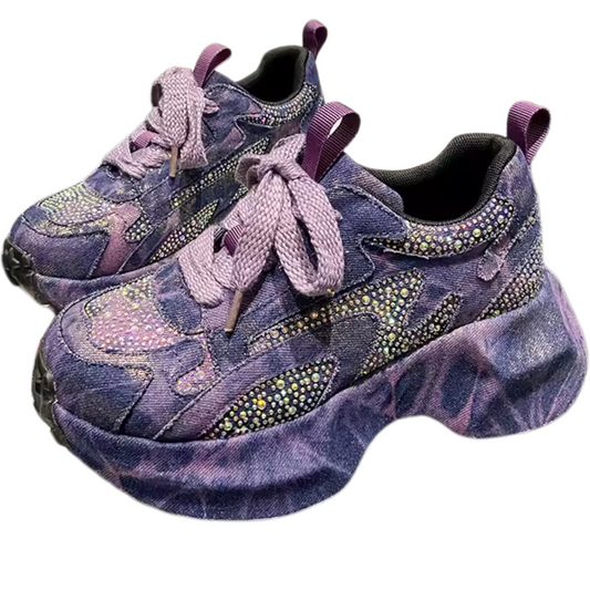 Women's Chunky Sneakers with Glamorous Glitter