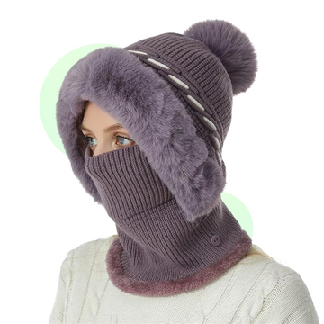 Soft and Warm 2-in-1 Polar Fleece Hat and Scarf