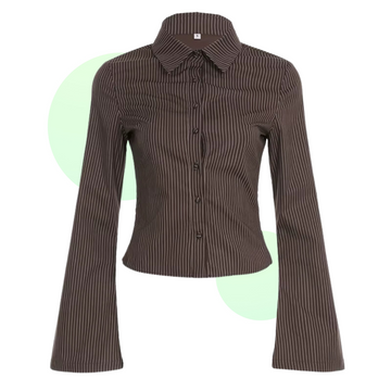 Elegant Brown Striped Blouse for Women