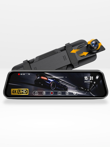 4K Front/Rear Mirror Camera with CarPlay and Recording