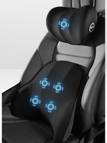 Car Massage Cushion with Vibrations and Adjustable Headrest